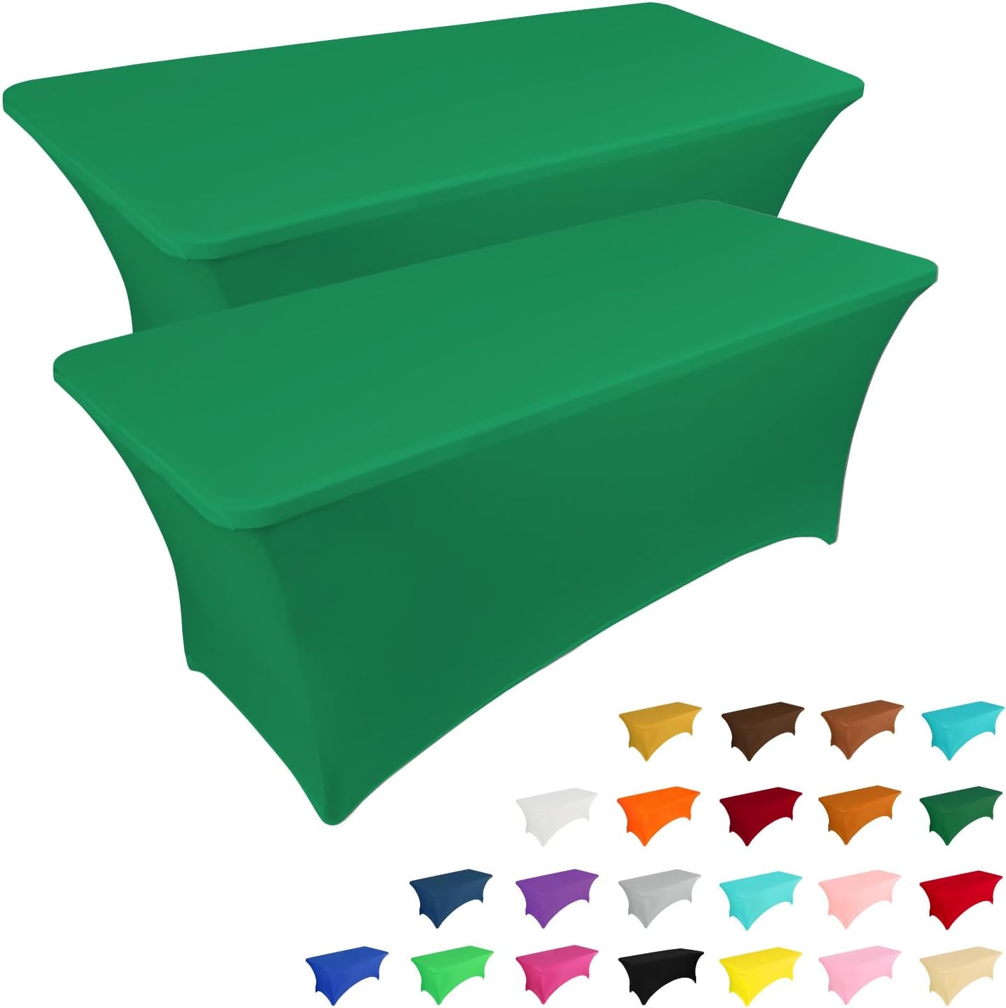 2 Pack 6FT Table Cloth for Rectangular Fitted Events Stretch Black Table Covers Washable Table Cover Spandex Tablecloth Table Protector for Party, Wedding, Cocktail, Banquet, Festival - Medaid