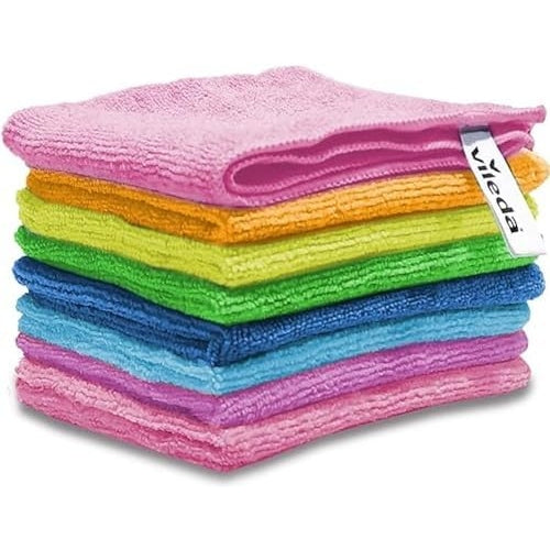 Vileda Microfibre Cloth, Absorbent, Hygienic, Versatile, Durable & Washable 30x30cm - 8 Pcs - Medaid