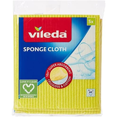 Vileda Sponge Cloth 5's - Medaid