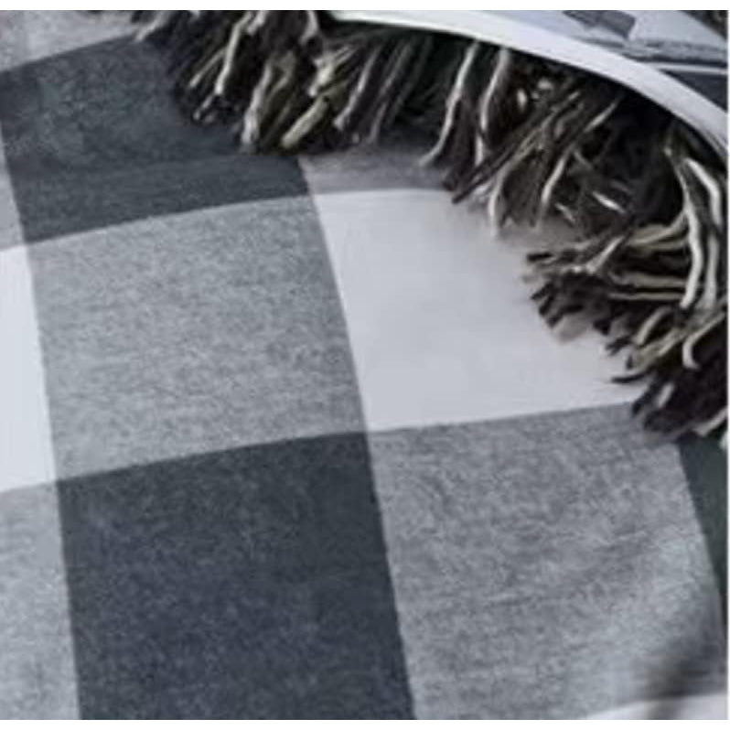 Golden Home King Size Bedsheet 6pcs One Set, High Cotton Quality Bedding Set Duvet Cover (King Size, Grey&White) - Medaid