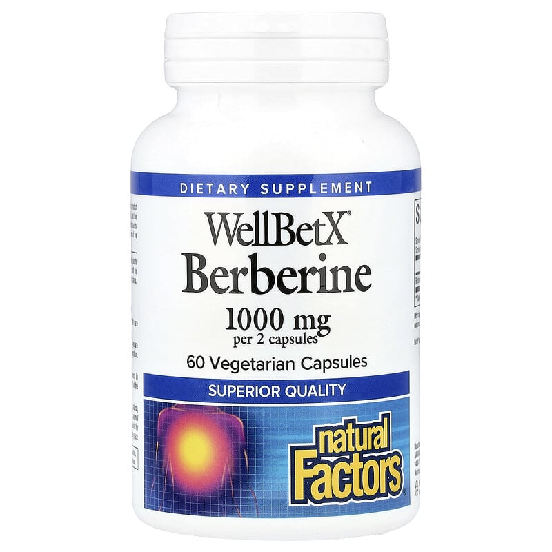 Natural Factors, WellBetX® Berberine, 1,000 mg, 60 Vegetarian Capsules - Medaid