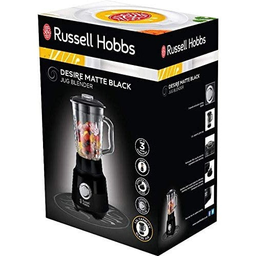Russell Hobbs Desire Jug Blender, 1.5 Litre, Matte Black - Medaid