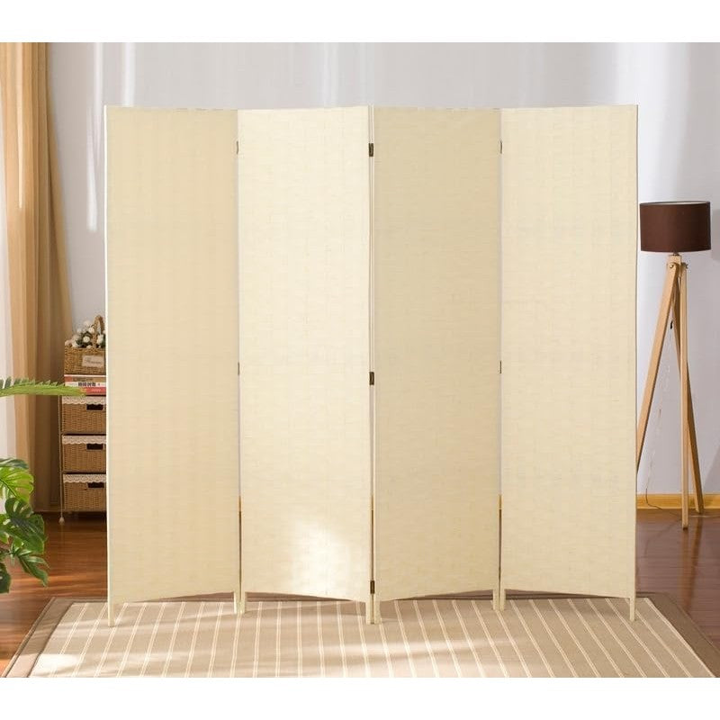 Valman Foldable Movable Stretch Room Divider, Fully Hand-woven Entrance Partition, Suitable for Office, Bedroom, Living Room, Hotel Room Wall, (Milk White) - Medaid