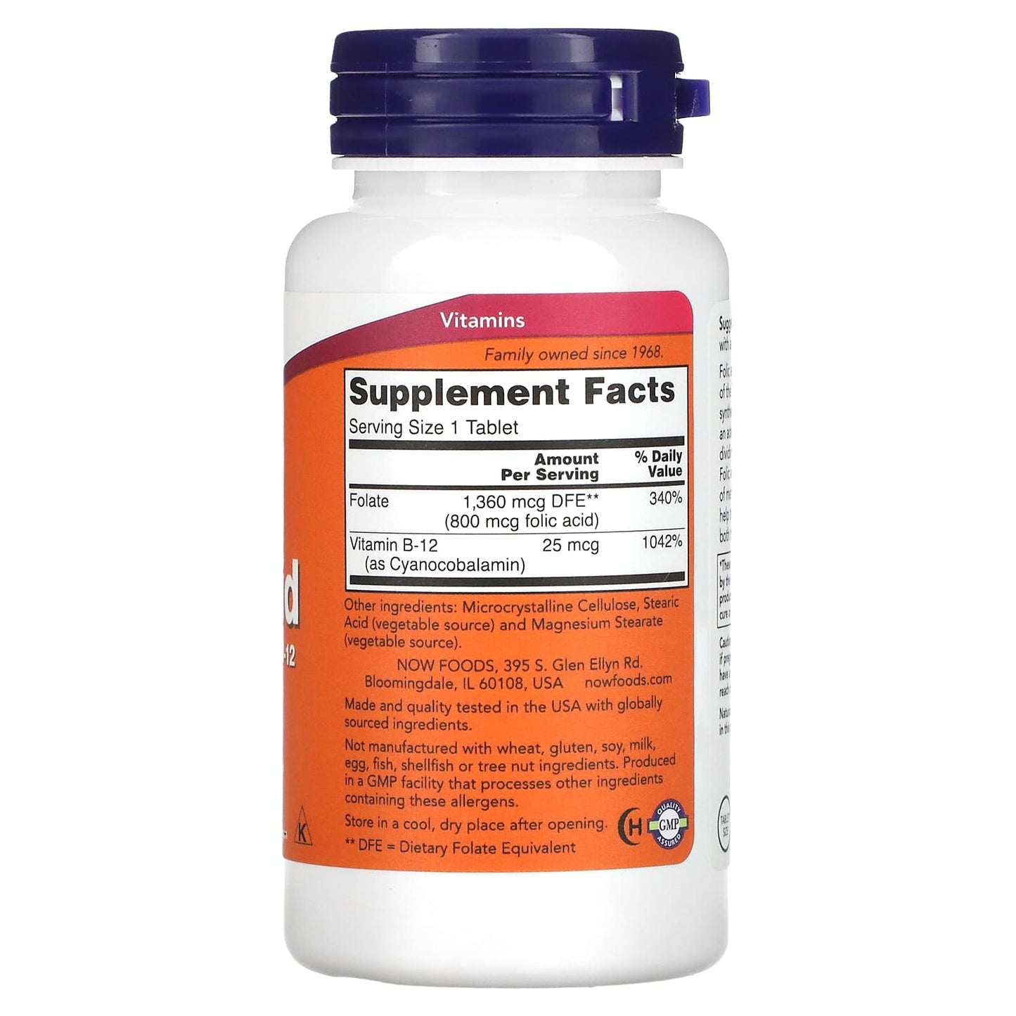 NOW Foods, Folic Acid, 800 mcg, 250 Tablets - Medaid