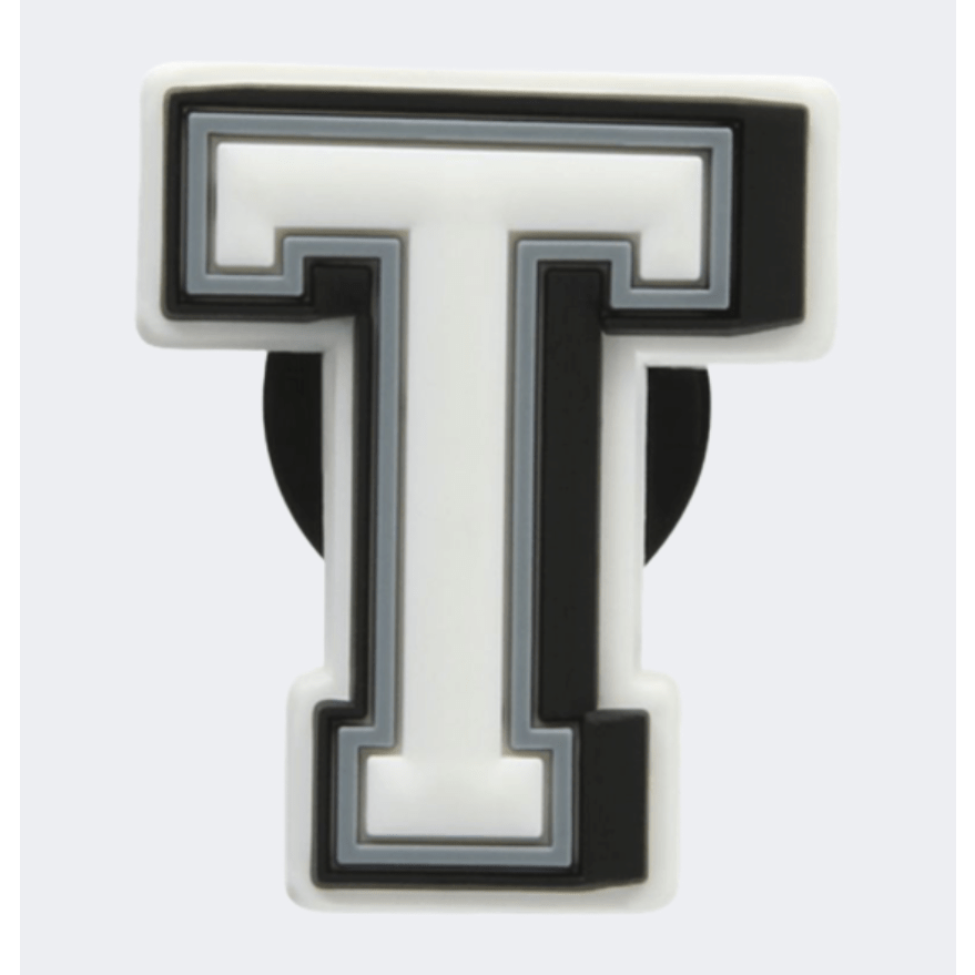 Crocs Letter T Unisex Lifestyle Pins White/Black/Grey - Medaid International