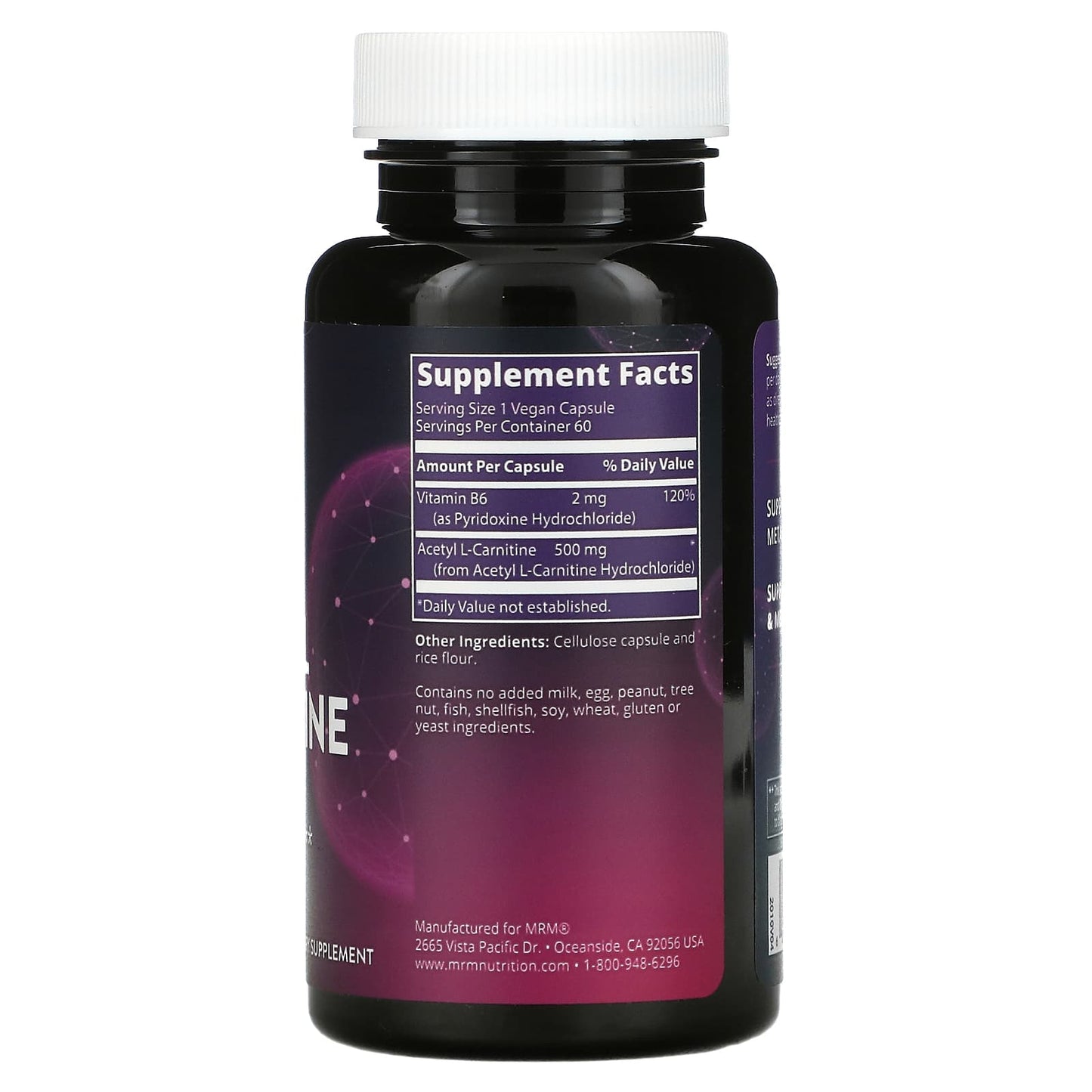 MRM Nutrition, Acetyl L-Carnitine, 60 Vegan Capsules - Medaid