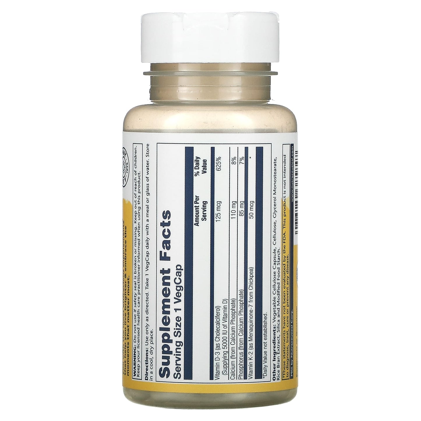 Solaray, Vitamin D3 + K2, 60 VegCaps - Medaid
