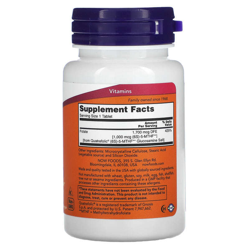 NOW Foods, Methyl Folate, 1,000 mcg, 90 Tablets - Medaid