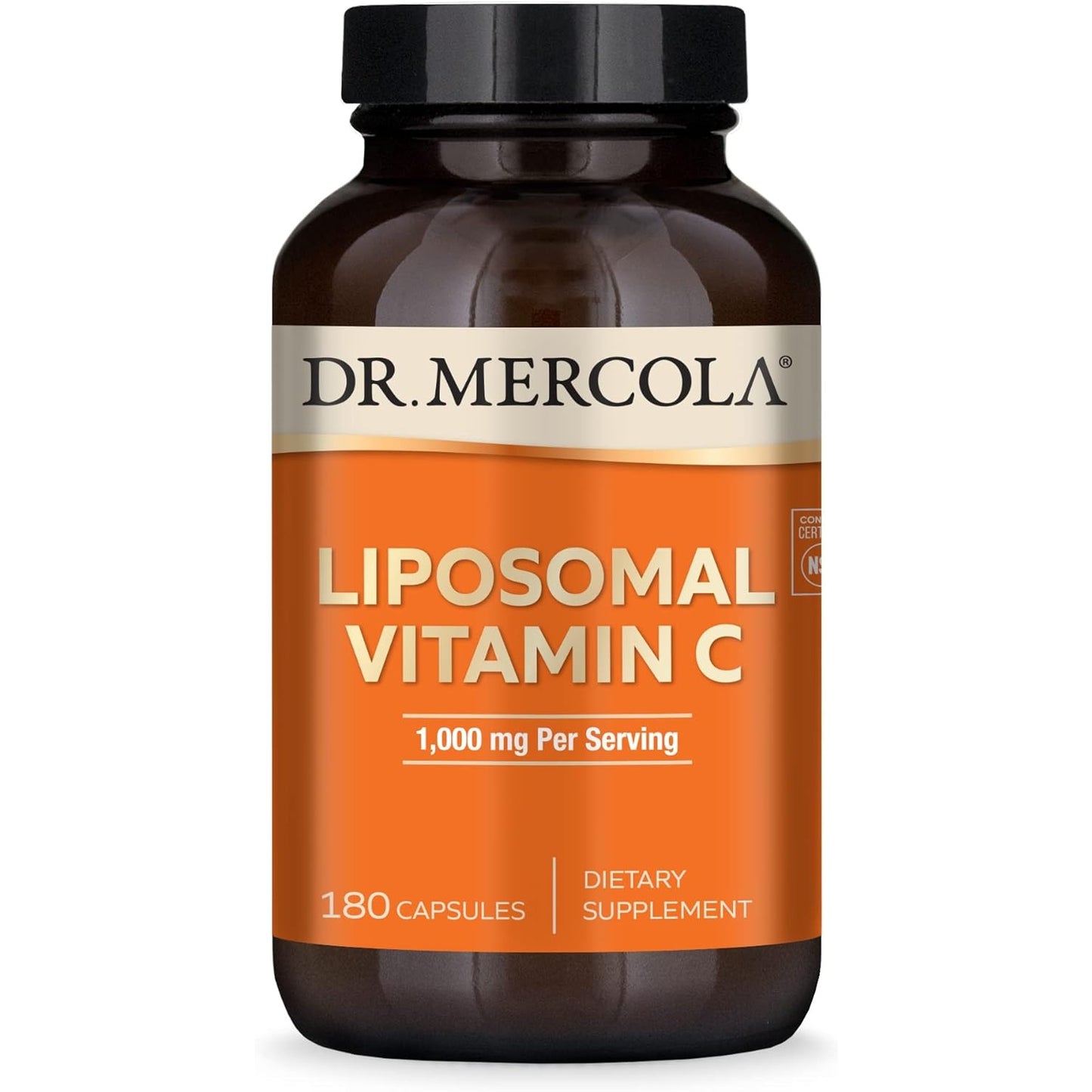 Dr. Mercola Liposomal Vitamin C, 1,000 mg per Serving, 90 Servings (180 Capsules), Dietary Supplement, Supports Immune Health, Non GMO, NSF Certified - Medaid