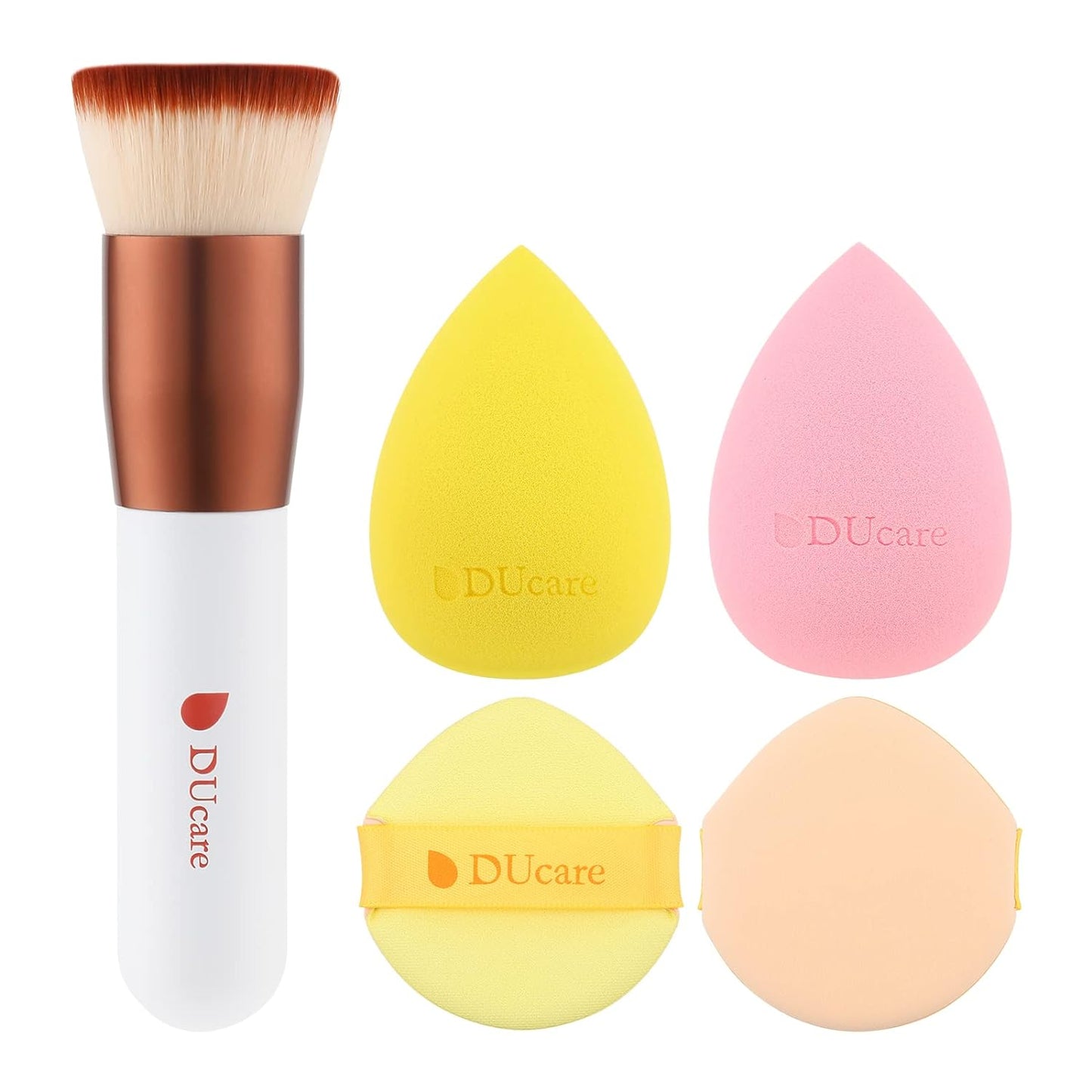DUcare Foundation Brush for Liquid Makeup, Self Tanner Brush Flat Top Kabuki Professional Makeup Brushes Blending Mineral Powder Buffing Stippling Makeup Tools, Pink - Medaid
