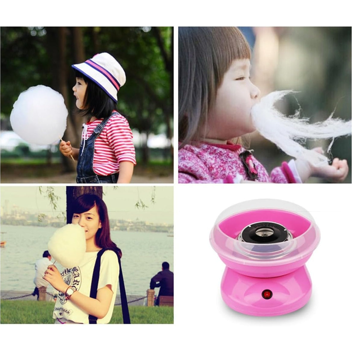 Cotton Candy Machine 450W Mini Electric Maker, DIY Sugar Floss Machine, Suitable for Parties, Cookouts or Just a Special Surprise | Pink - Medaid