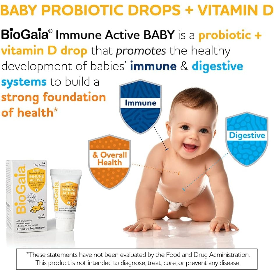 BioGaia Protectis Immune Active Baby | Probiotic + Vitamin D | 50 Day Supply - Medaid