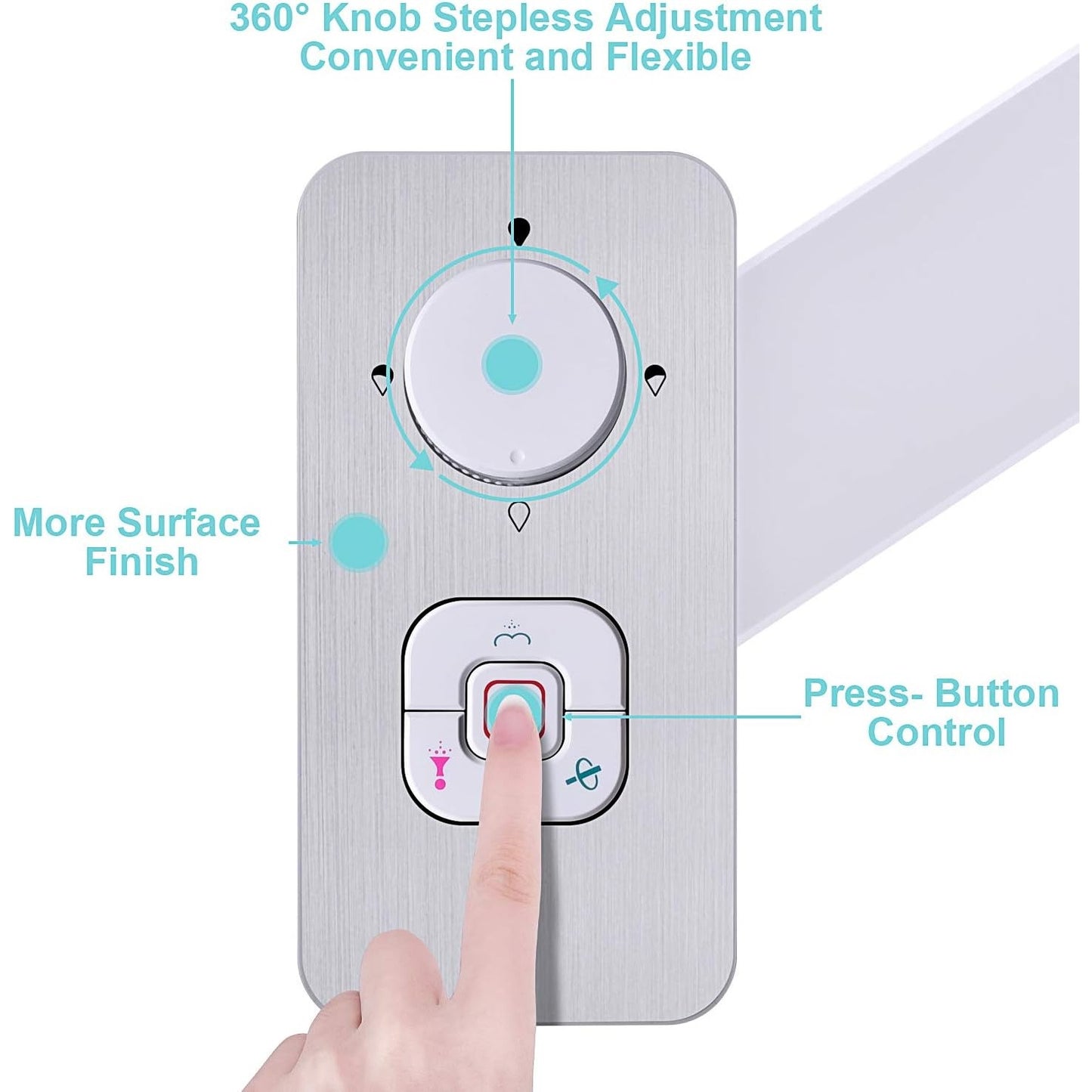 SAMODRA Bidet Attachment - Non-Electric Cold Water Bidet Toilet Seat Attachment with Pressure Controls,Retractable Self-Cleaning Dual Nozzles for Frontal & Rear Wash - Brushed Nickel - Medaid