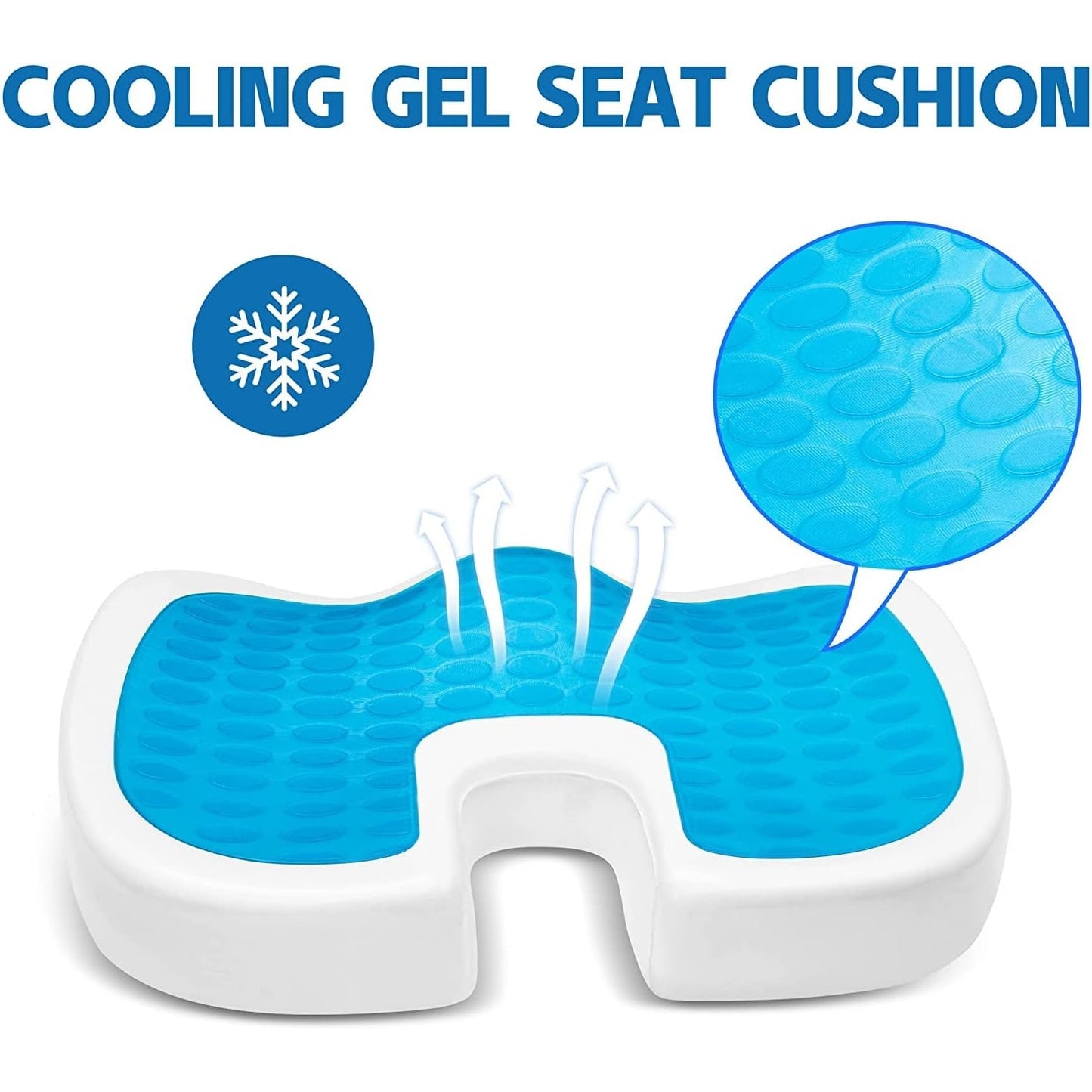 Seat Cushion Non-Slip Desk Chair Cushion Back, Coccyx, Sciatica, Tailbone Pain Relief Butt Pillow - Medaid