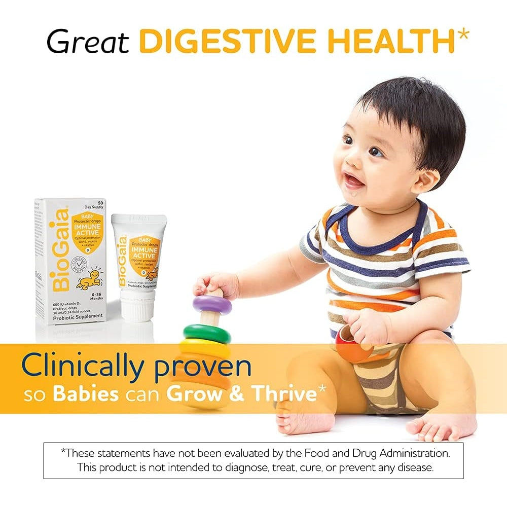 BioGaia Protectis Immune Active Baby | Probiotic + Vitamin D | 50 Day Supply - Medaid
