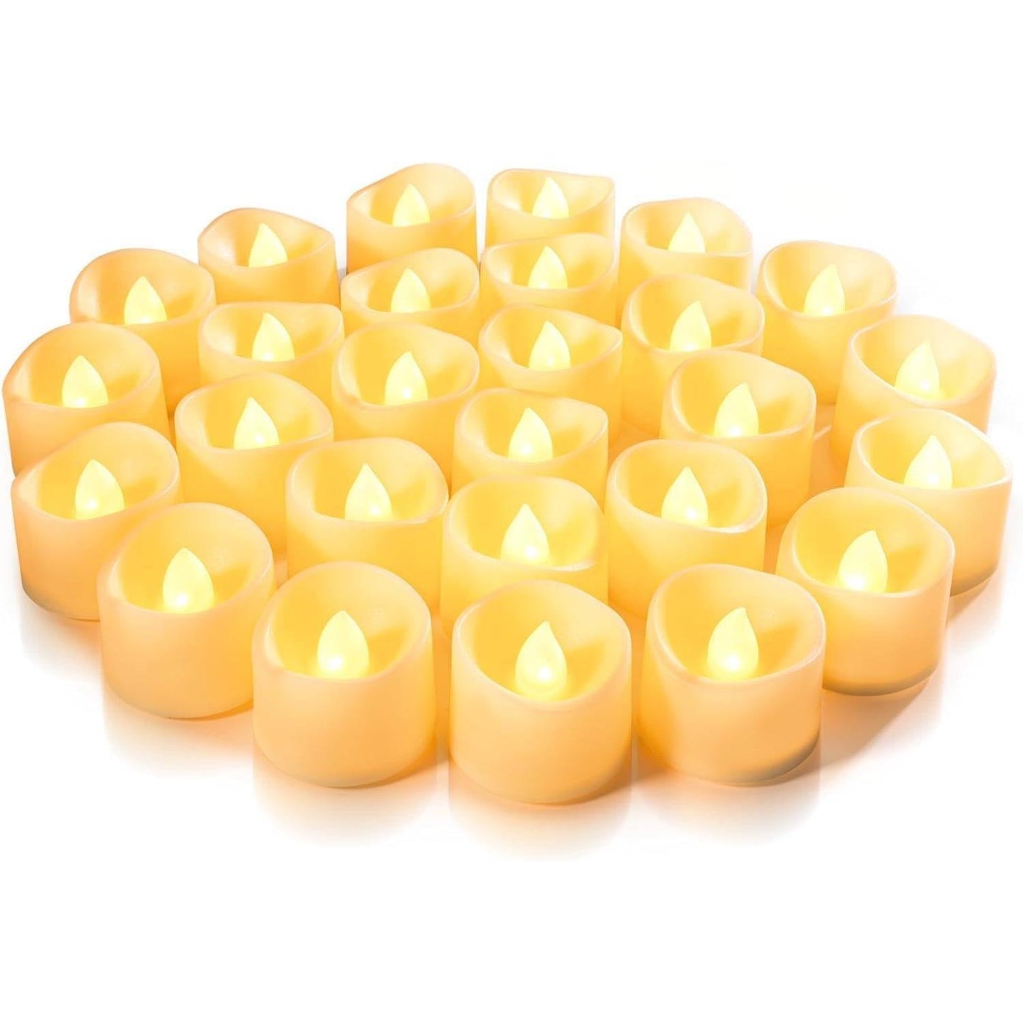 MOMENT 12-Pack Flameless LED Tea Lights Candles Battery Operated, 200+Hour Fake Electric Candles TeaLights for Votive, Aniversary, Wedding Centerpiece Table Decor, Funeral, Halloween, Christmas - Medaid