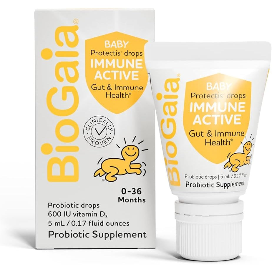 BioGaia Immune Active Baby Probiotic Drops + Vitamin D | for Digestive & Immune Health | for Babies & Toddlers 0-36 Months | Pediatrician Trusted | Allergen, Dairy, Soy & Gluten Free - Medaid