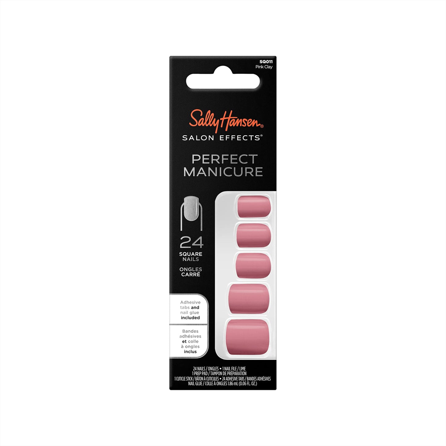 Sally Hansen Perfect Manicure Press-On Nails Square, Pink Clay - Medaid