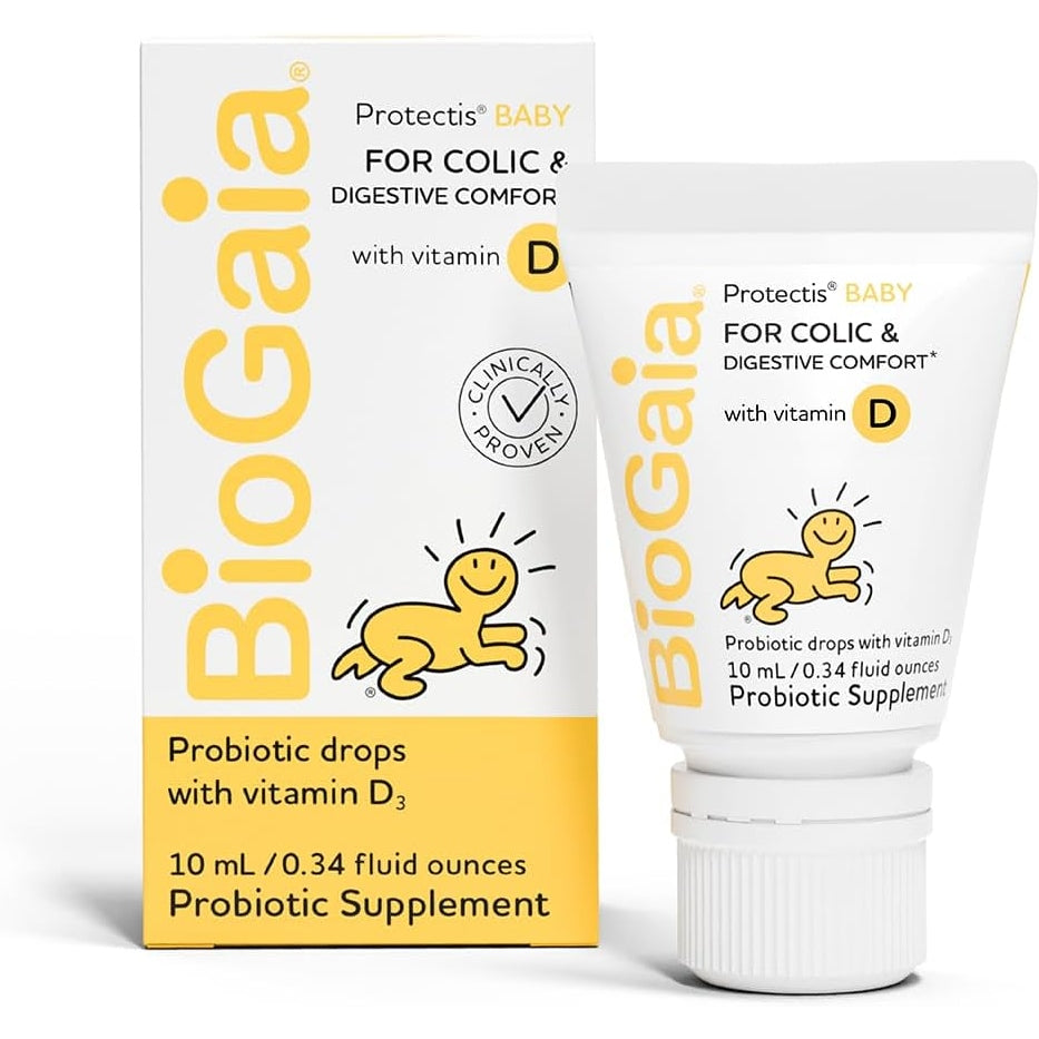 BioGaia Baby Probiotic Drops - Colic & Gas Relief + Vitamin D, 50-Day Supply, Safe for Newborns, Reduces Crying, Fussing, Colic, Gas, Spit-ups & Constipation, No allergens, dairy or soy - Medaid