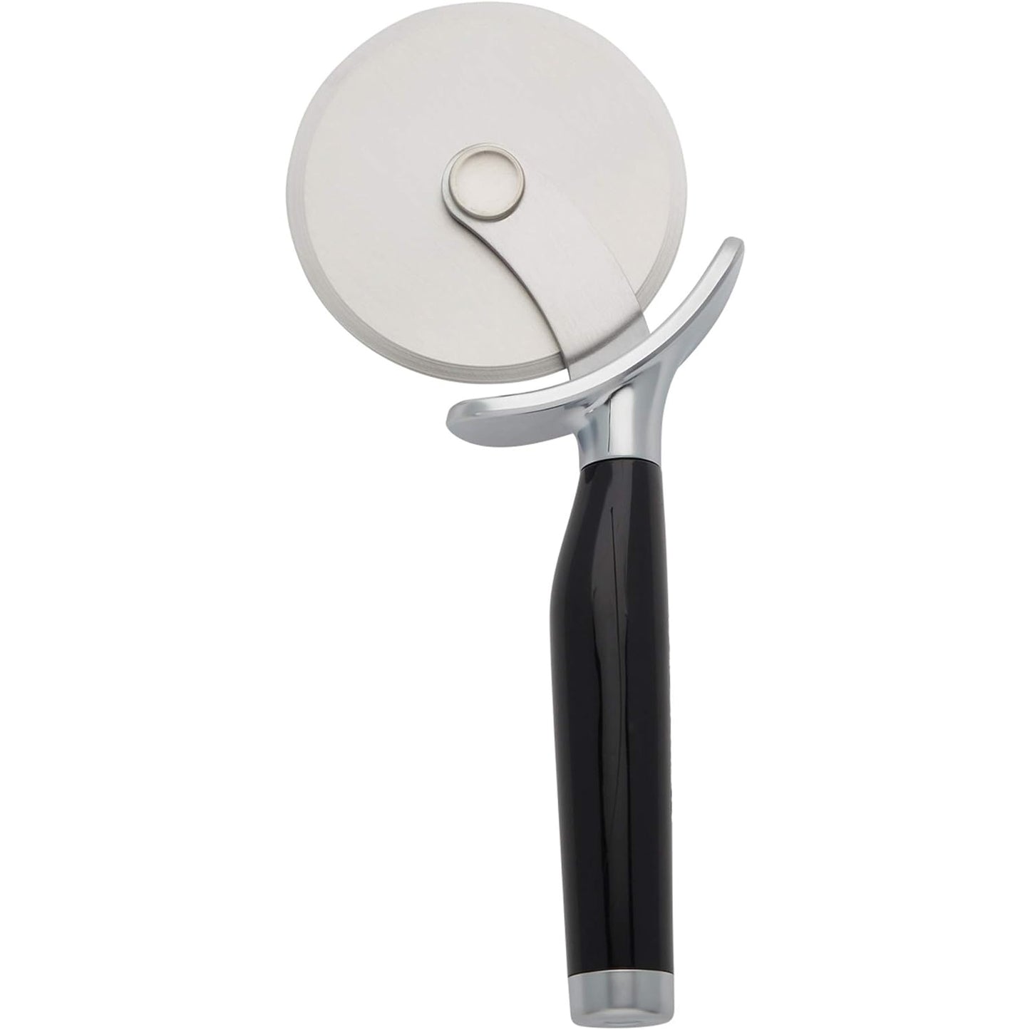 KitchenAid Classic Pizza Wheel with Sharp Blade For Cutting Through Crusts, Pies and More, Built In Finger Guard for Safety and Comfort Grip to Protect Fingers, Dishwasher Safe, 9-Inch, Black - Medaid