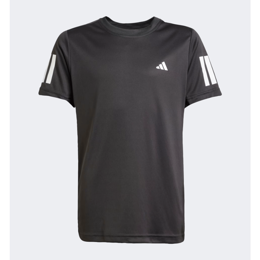 Adidas Club 3 Stripes Kids-Boys Tennis T-Shirt Black - Medaid
