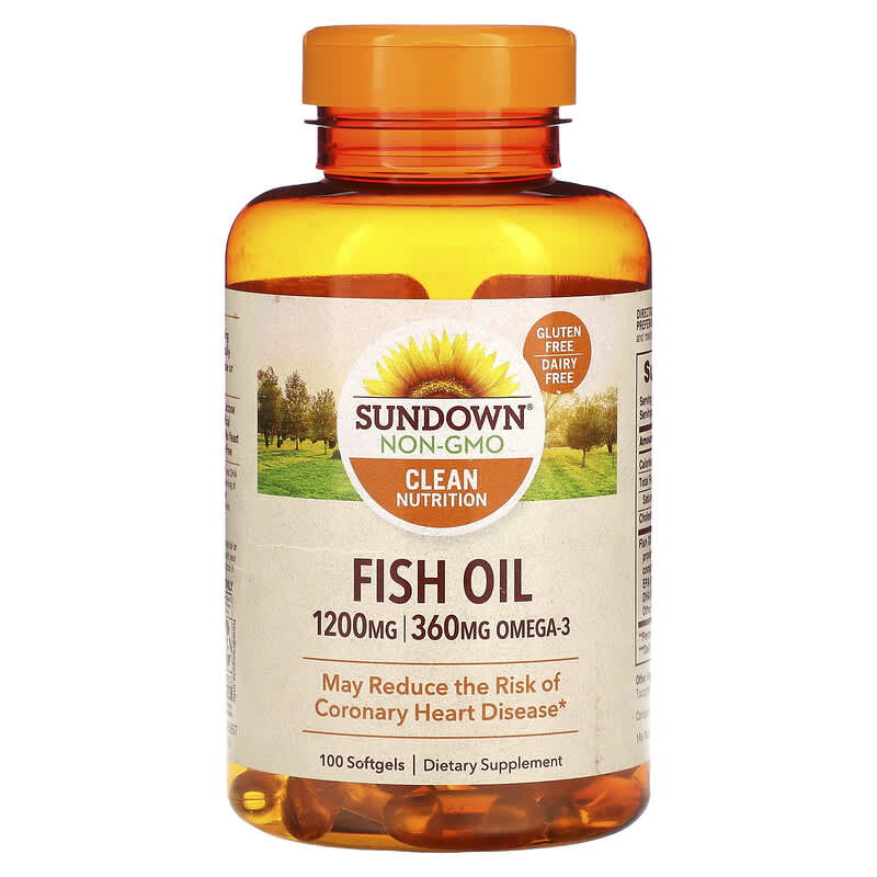 Sundown Naturals, Fish Oil, 1,200 mg, 100 Softgels - Medaid