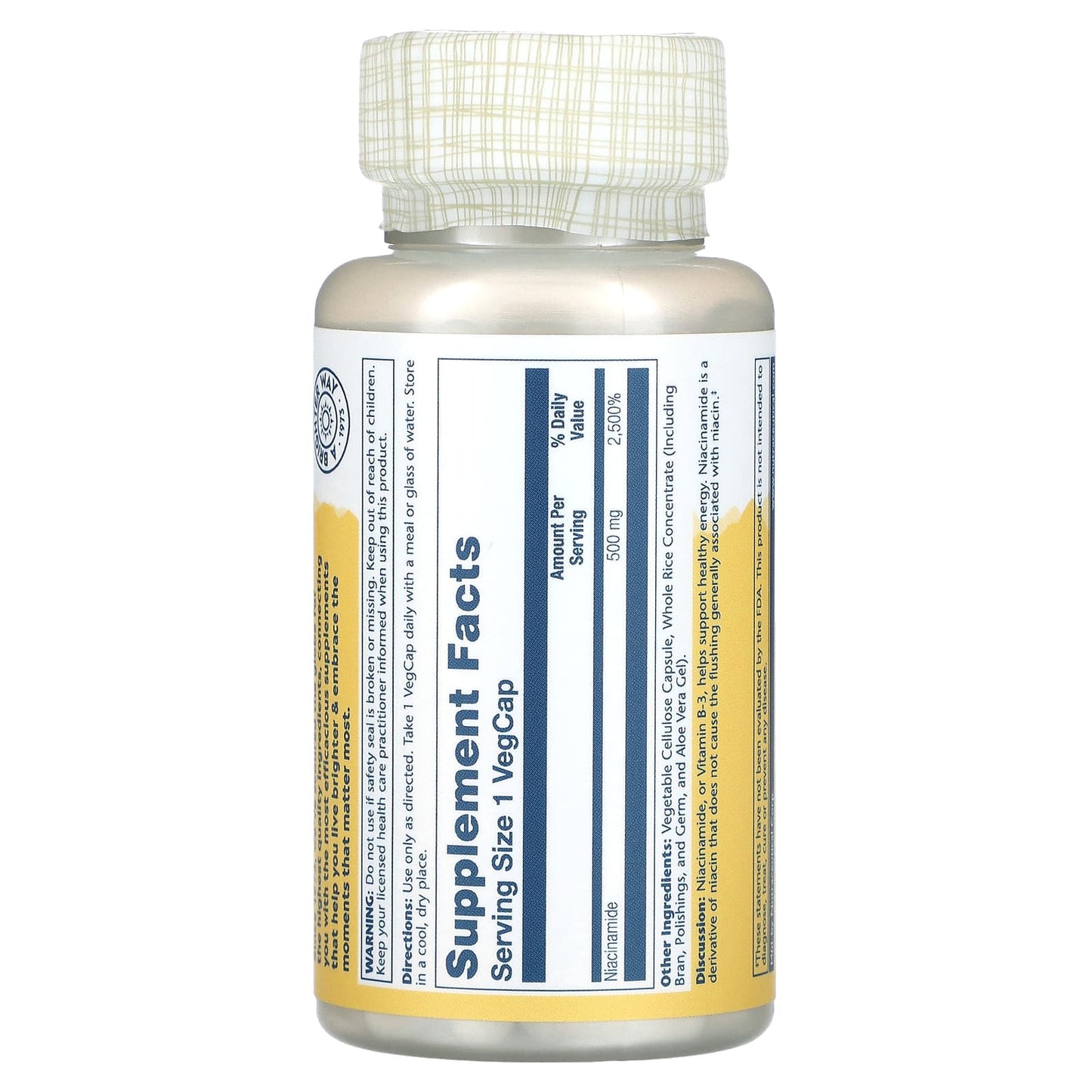 Solaray, Niacinamide, 500 mg, 100 VegCaps - Medaid
