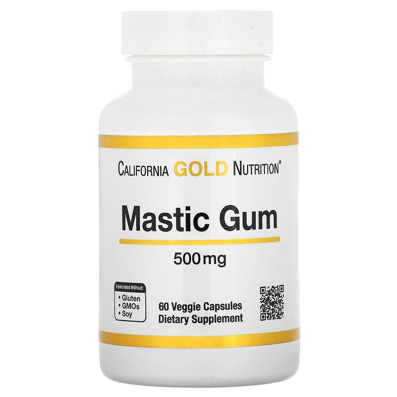 California Gold Nutrition, Mastic Gum, 500 mg, 60 Veggie Capsules - Medaid