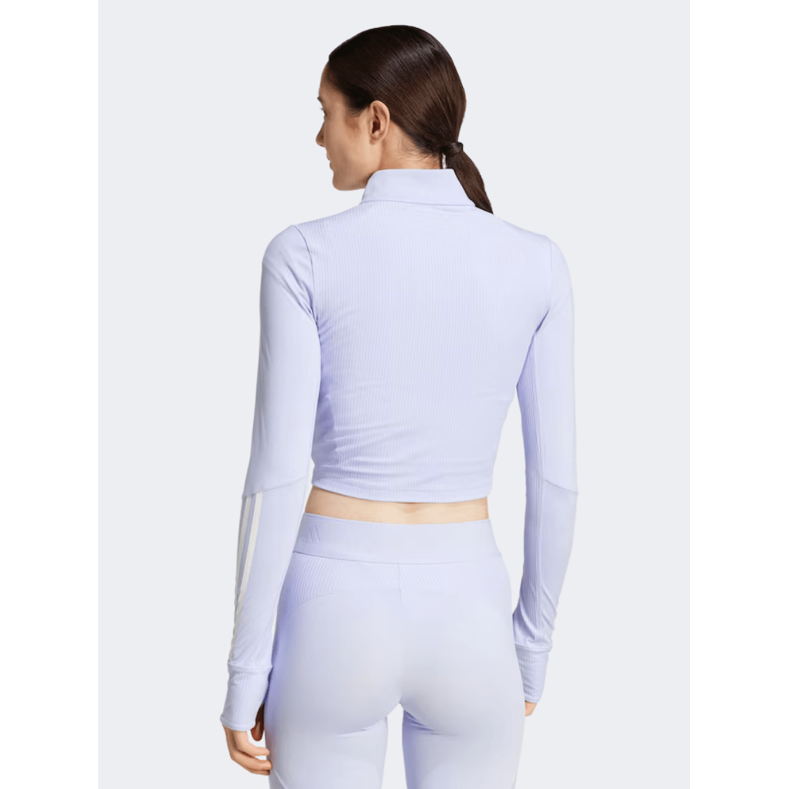 Adidas Hyperglam Full Zip Ribbed Women Training Tracksuit Violet Tone - Medaid