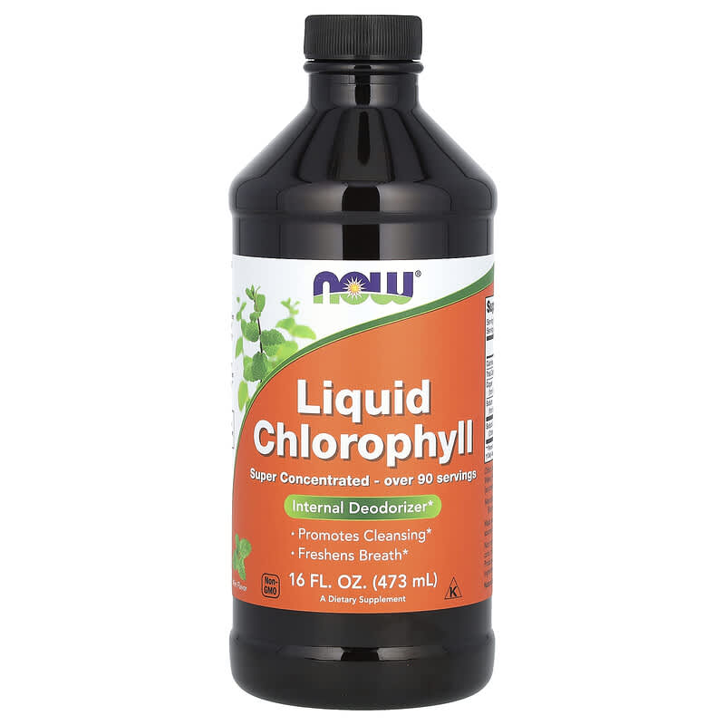 NOW Foods, Liquid Chlorophyll, Mint , 473 ml - Medaid