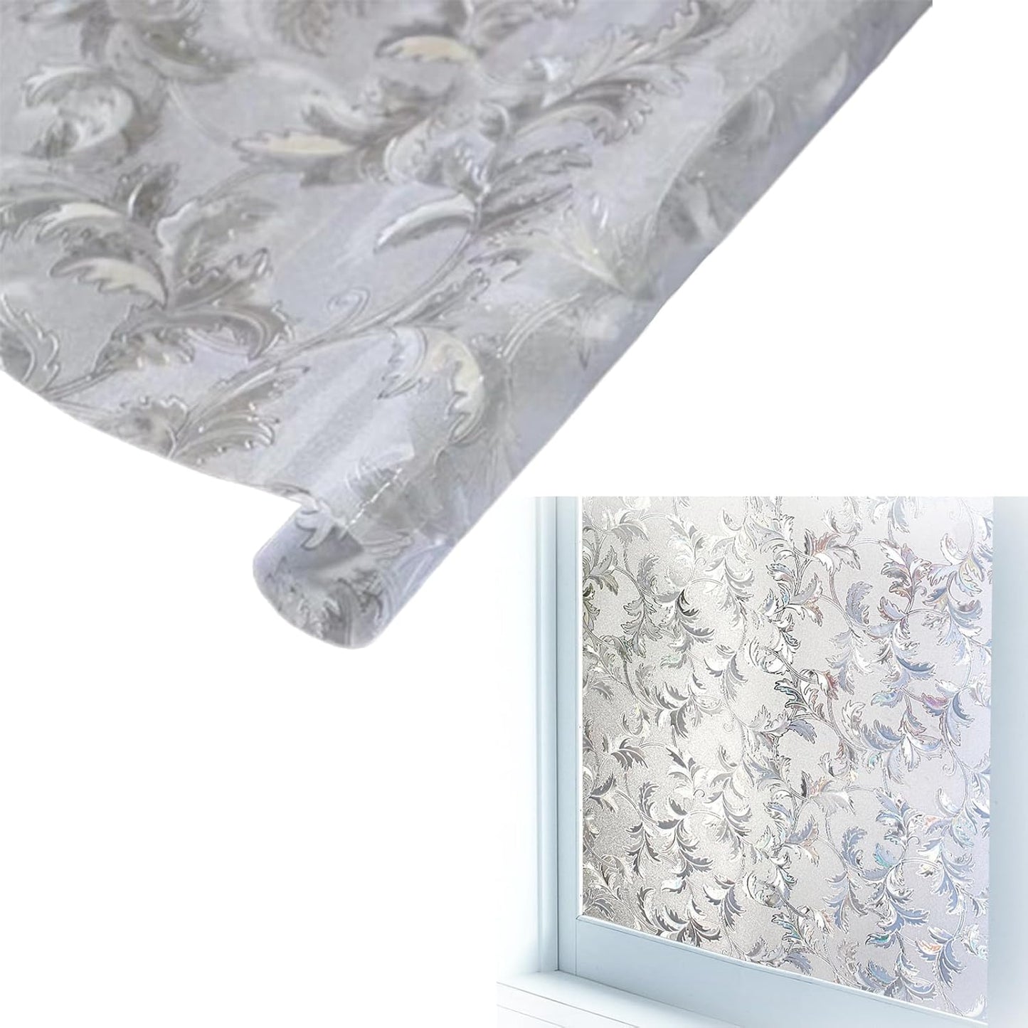 Frosted Stained Glass Window Film | Decorative PVC Privacy Cling | Non-Adhesive Static Design | Easy Installation | Enhance Home Décor | Size: 60 x 200cm - Medaid