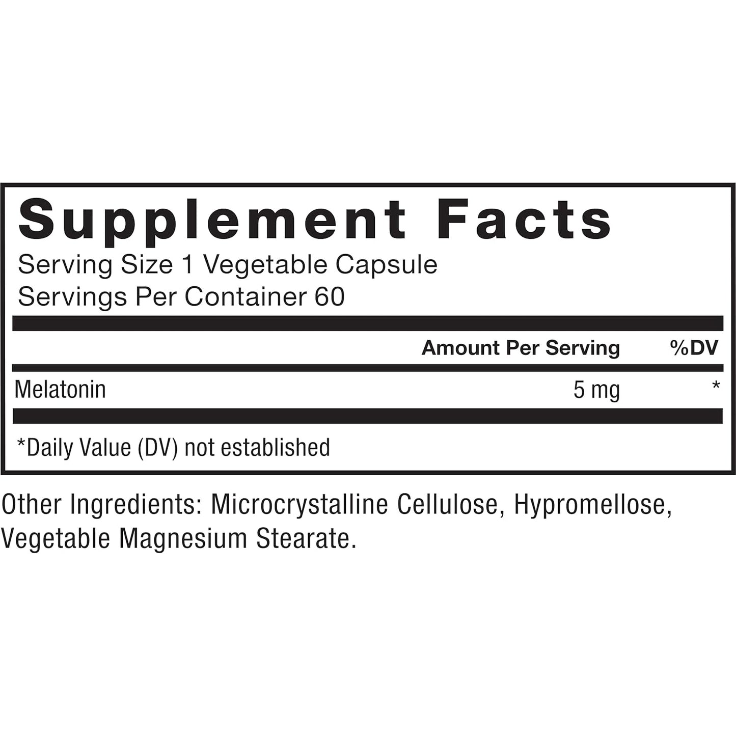 FORCE FACTOR Melatonin 5mg, Drug-Free Supplement, Vegan, Non-GMO, 60 Vegetable Capsules - Medaid