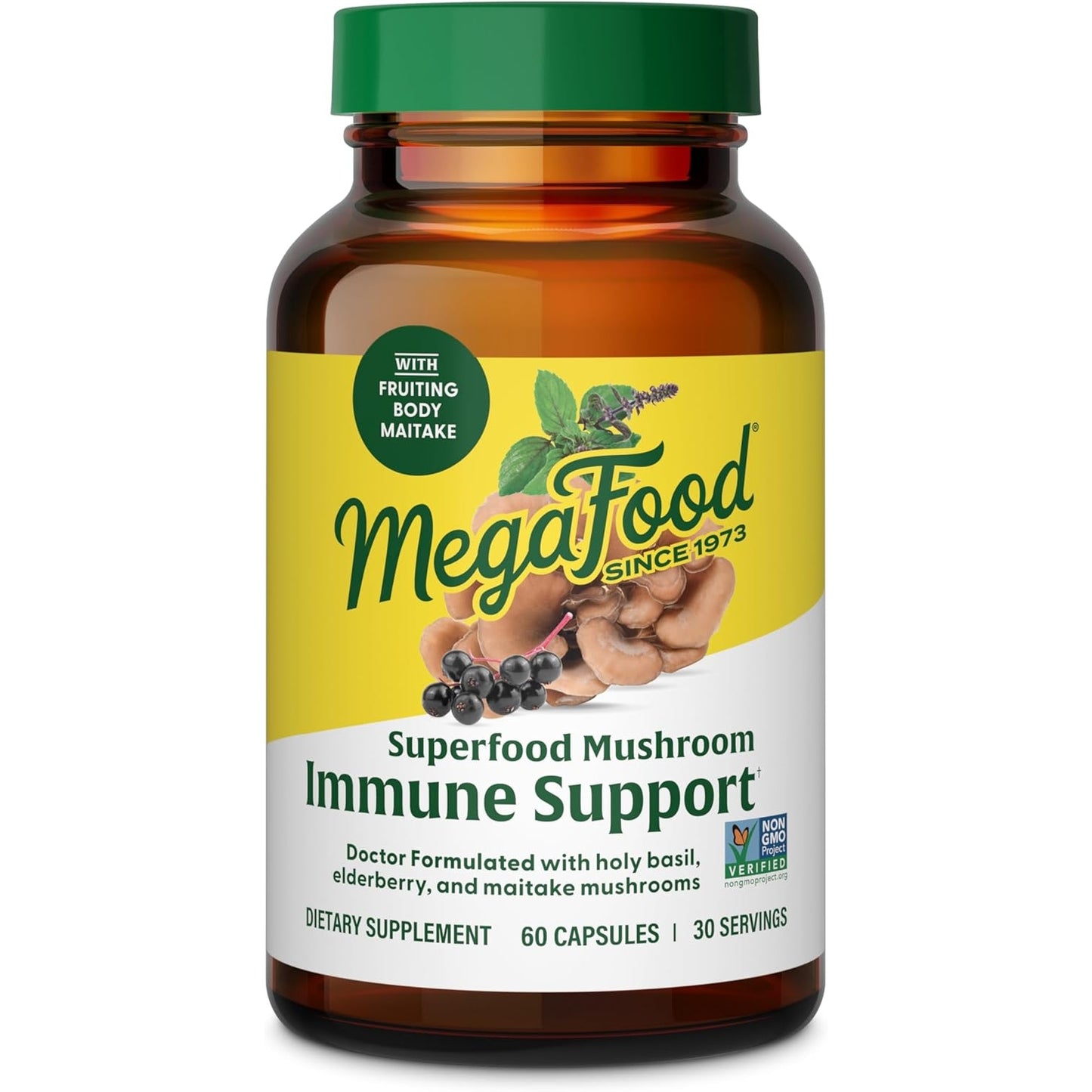 MegaFood Superfood Mushroom Stress Relief-Reishi Mushroom Supplement-Clinically Studied KSM-66 Ashwagandha-Vegan-60 Caps,30 Serve-1 Month Supply - Medaid