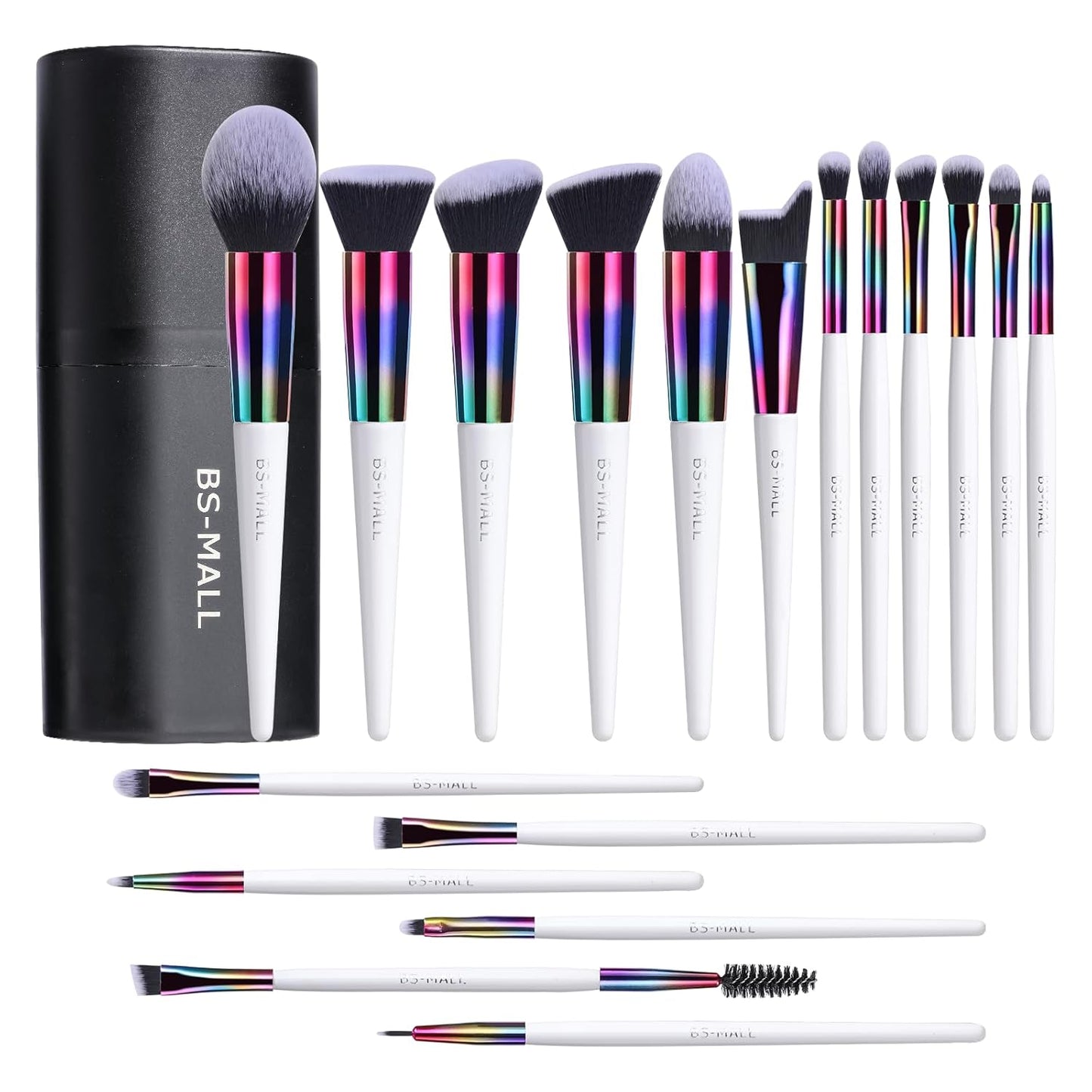 BS-MALL Makeup Brush Set 18 Pcs Premium Synthetic Foundation Powder Concealers Eye shadows Blush Makeup Brushes with black case - Medaid