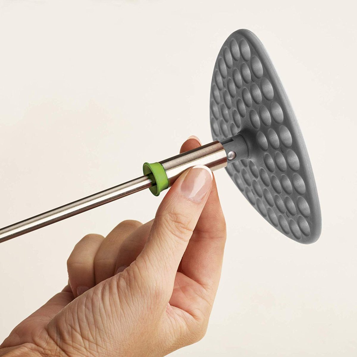 Joseph Joseph 10161 Delta Folding Potato Masher Stores Flat Space Saving Locking, One-Size, Gray/Green - Medaid