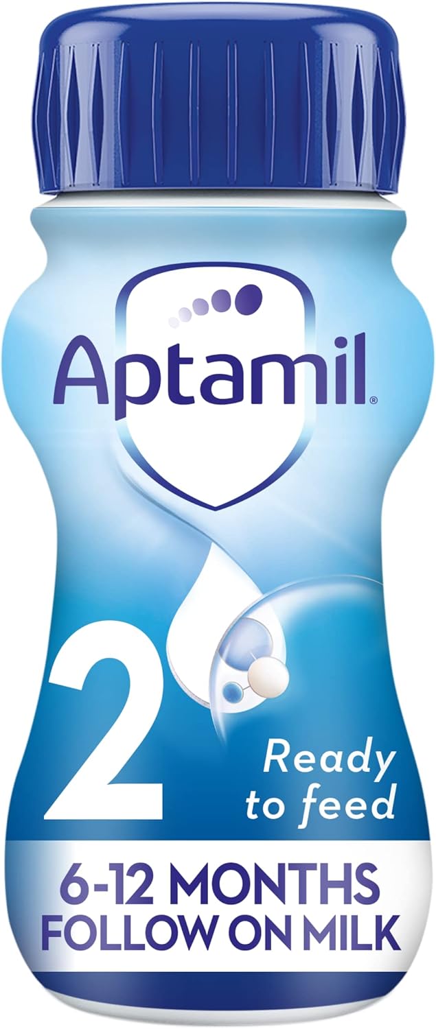 Aptamil 2 Follow On Baby Milk Ready to Use Liquid Formula, 6-12 Months, 200 ml, (Pack of 18) - Medaid