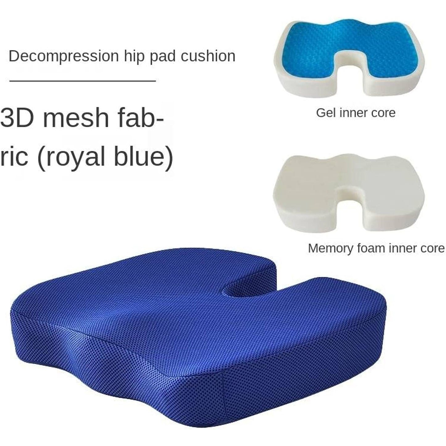 Memory Foam Orthotic Pillow Beautiful Buttock Pad Hemorrhoid Pad U-Shaped Slow Rebound Cushion-Used For Home, Office Chair Or Car'S Tailbone, Sciatica, Back And Buttocks Pressure And Pain Relief - Medaid - Lebanon