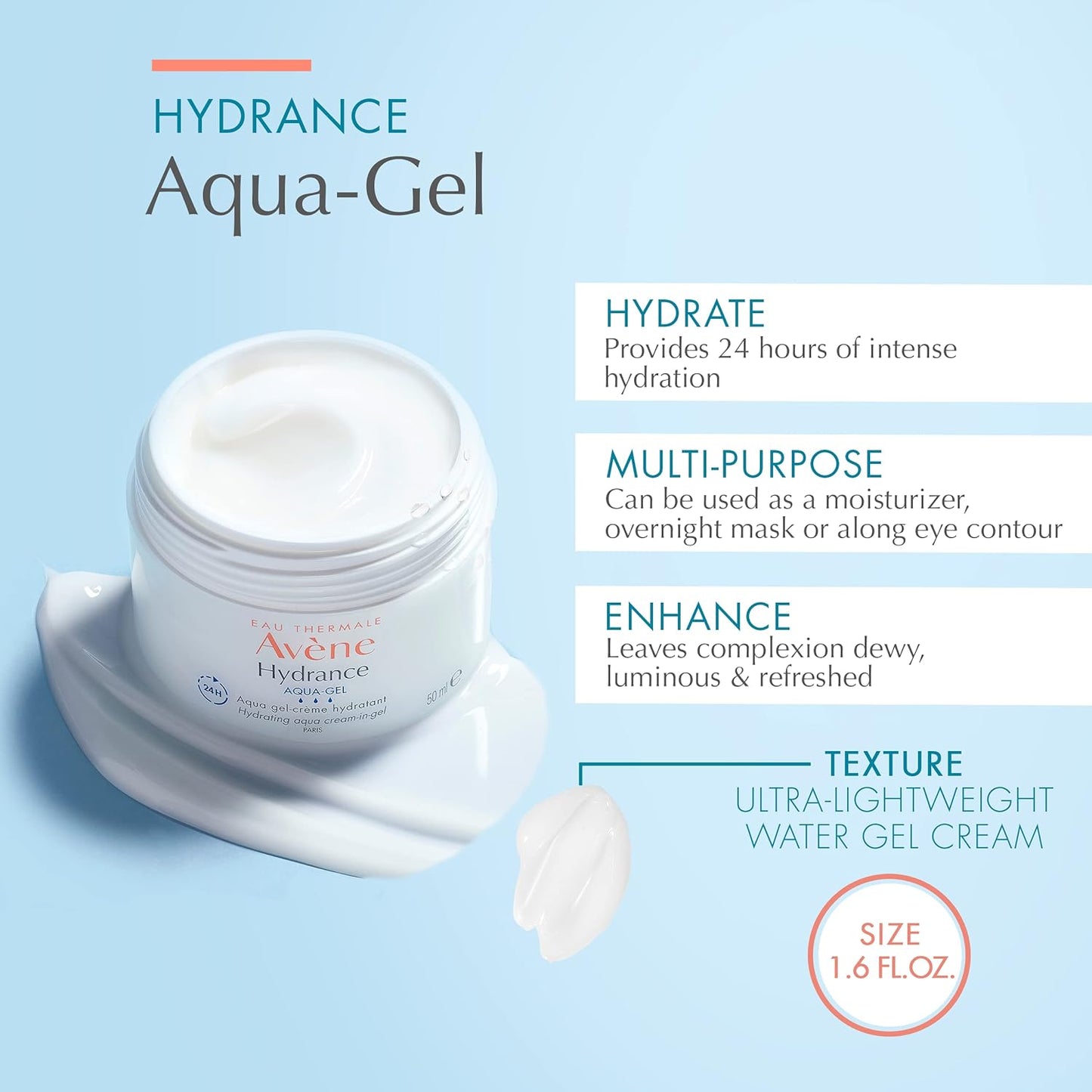 Avene Hydrance Aqua-Gel Hydrating Aqua Cream-In-Gel (Imported) - 50ml - Medaid