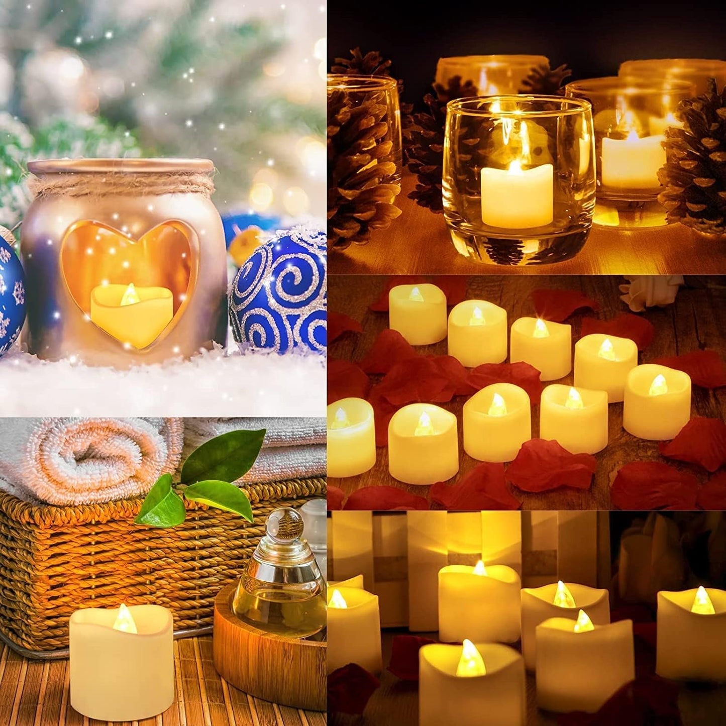 ECVV 12Pcs LED Flameless Candles Light, Battery Operated Tea Lights, Warm Yellow Candles Tea Light for Party/Wedding/Festival Celebration etc.1.4 * 1.7inch(Batteries Included) - Medaid