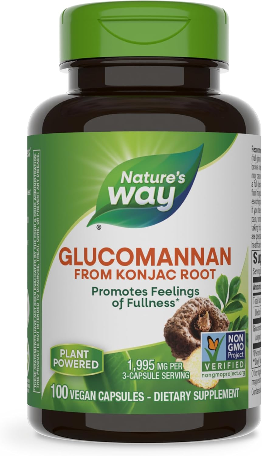 Nature's Way Premium Herbal Glucomannan from Konjac Root, 1,995 mg per serving, 100 Vegan Capsules - Medaid