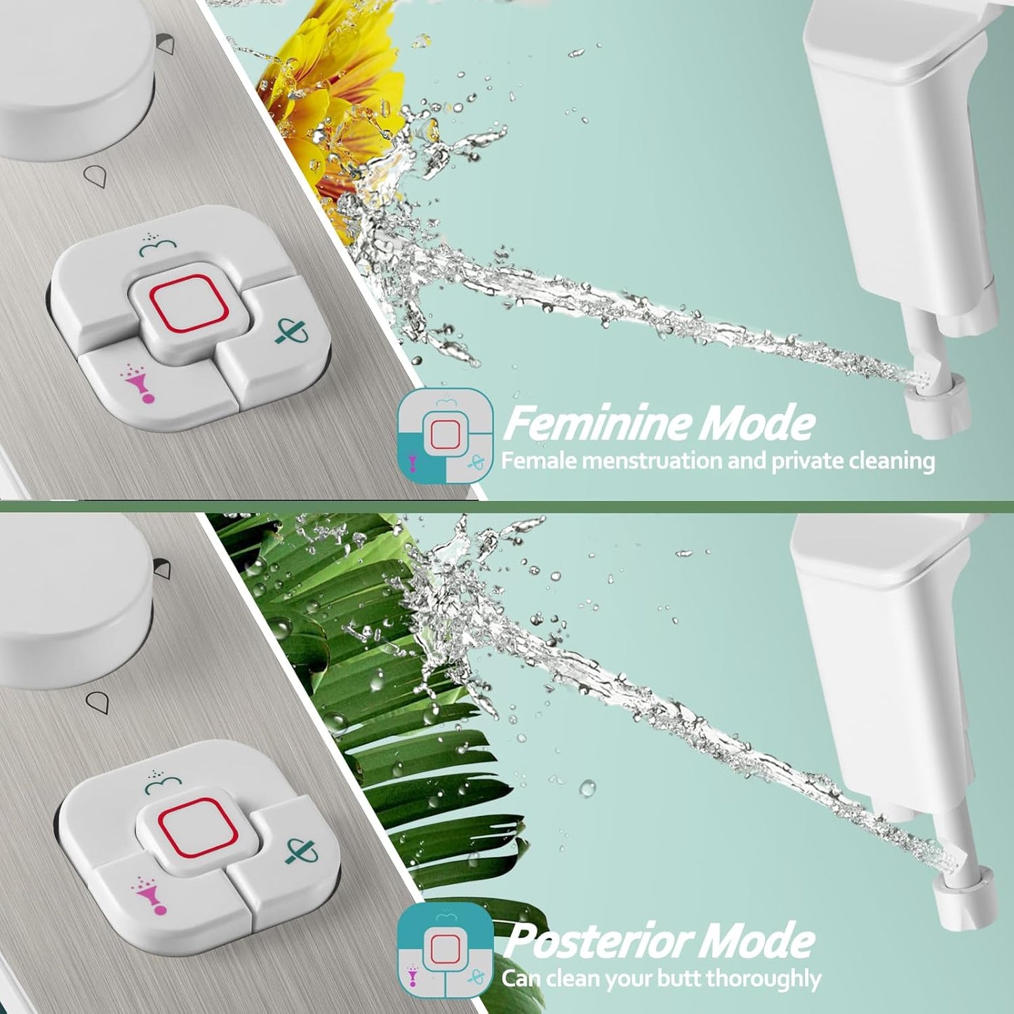 SAMODRA Bidet Attachment - Non-Electric Cold Water Bidet Toilet Seat Attachment with Pressure Controls,Retractable Self-Cleaning Dual Nozzles for Frontal & Rear Wash - Brushed Nickel - Medaid