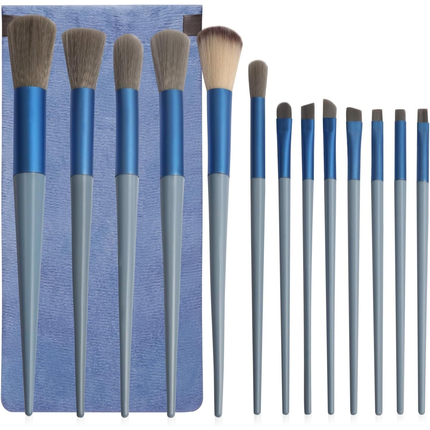 13 Pcs Makeup Brushes Set, Foundation Powder Concealer Eyeshadow Blush Highlighter Eyebrow Brush Make up Brush Set, Travel Makeup Brushes with Cloth Bag for Beginner and Makeup Artist (Purple) - Medaid