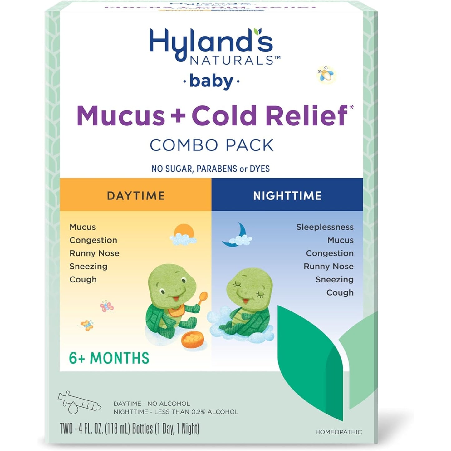 Hyland's Baby Mucus and Cold Relief, Day & Night Value Pack, Infant And Baby Cold Medicine, Decongestant And Cough Relief, 8 Fl Oz - Medaid