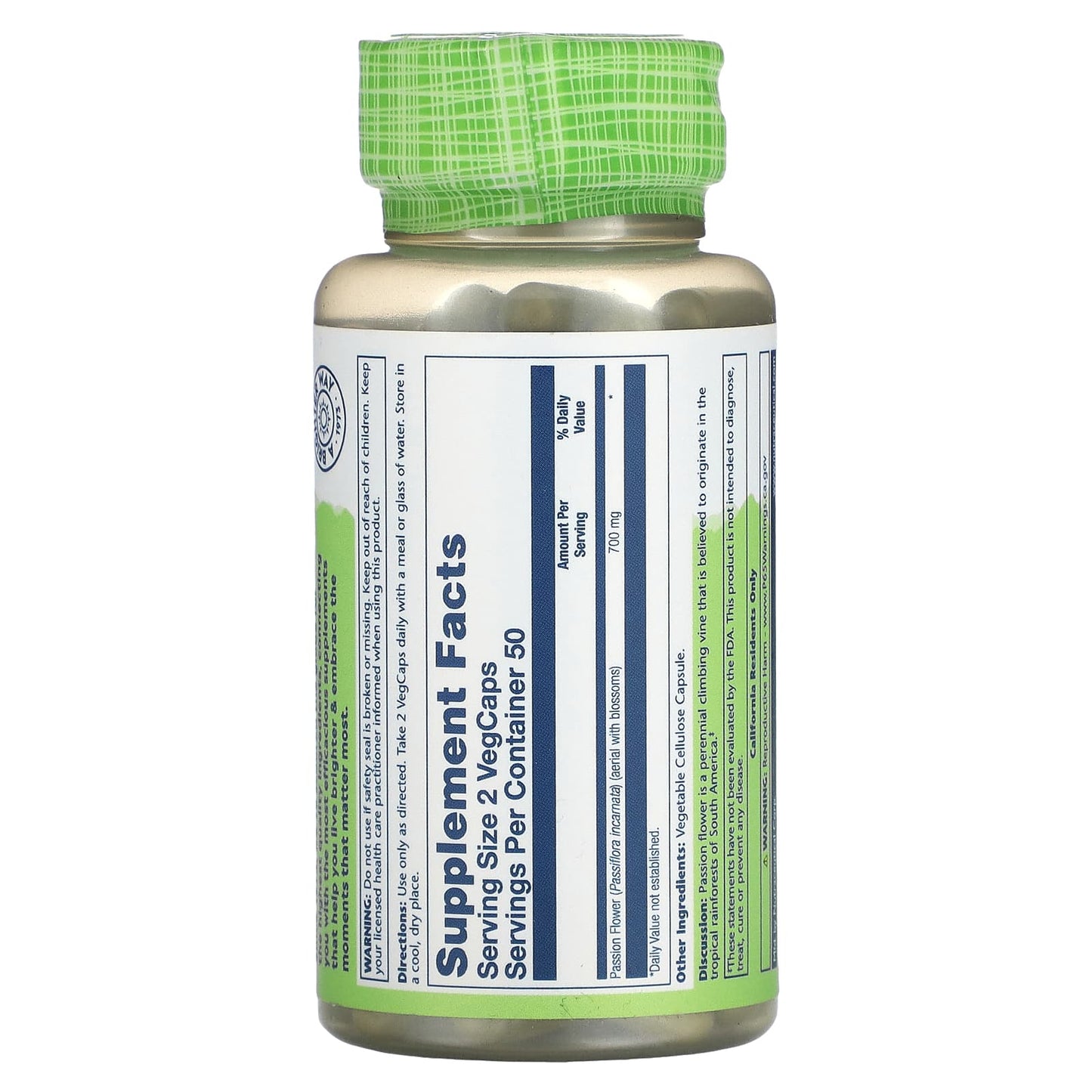 Solaray, True Herbs, Passion Flower, 700 mg, 100 VegCaps - Medaid