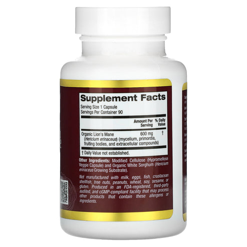 California Gold Nutrition, Lion's Mane, 90 PlantCaps - Medaid