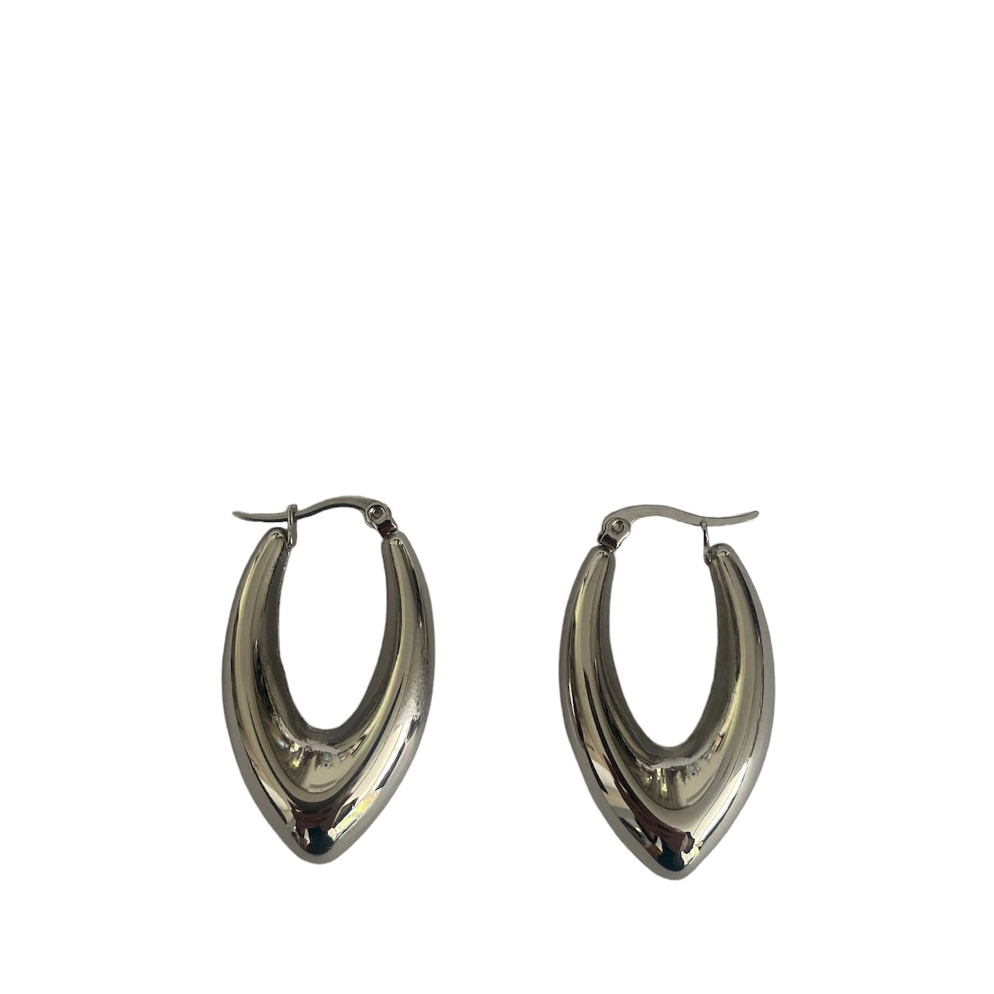 Silver curve earrings accessory #4032 - Medaid
