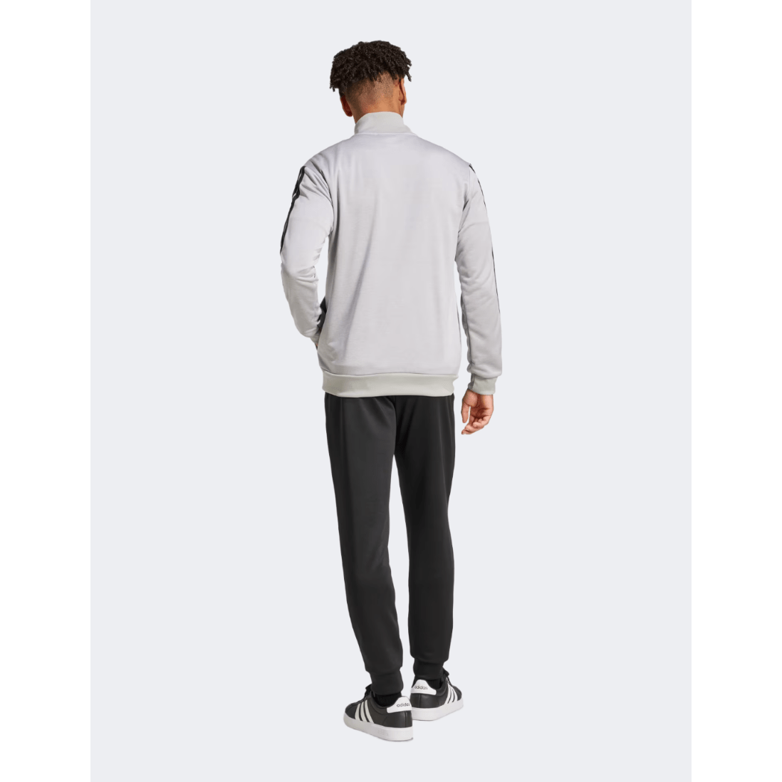 Adidas Basic 3 Stripes French Terry Men Sportswear Tracksuit Grey Heather - Medaid