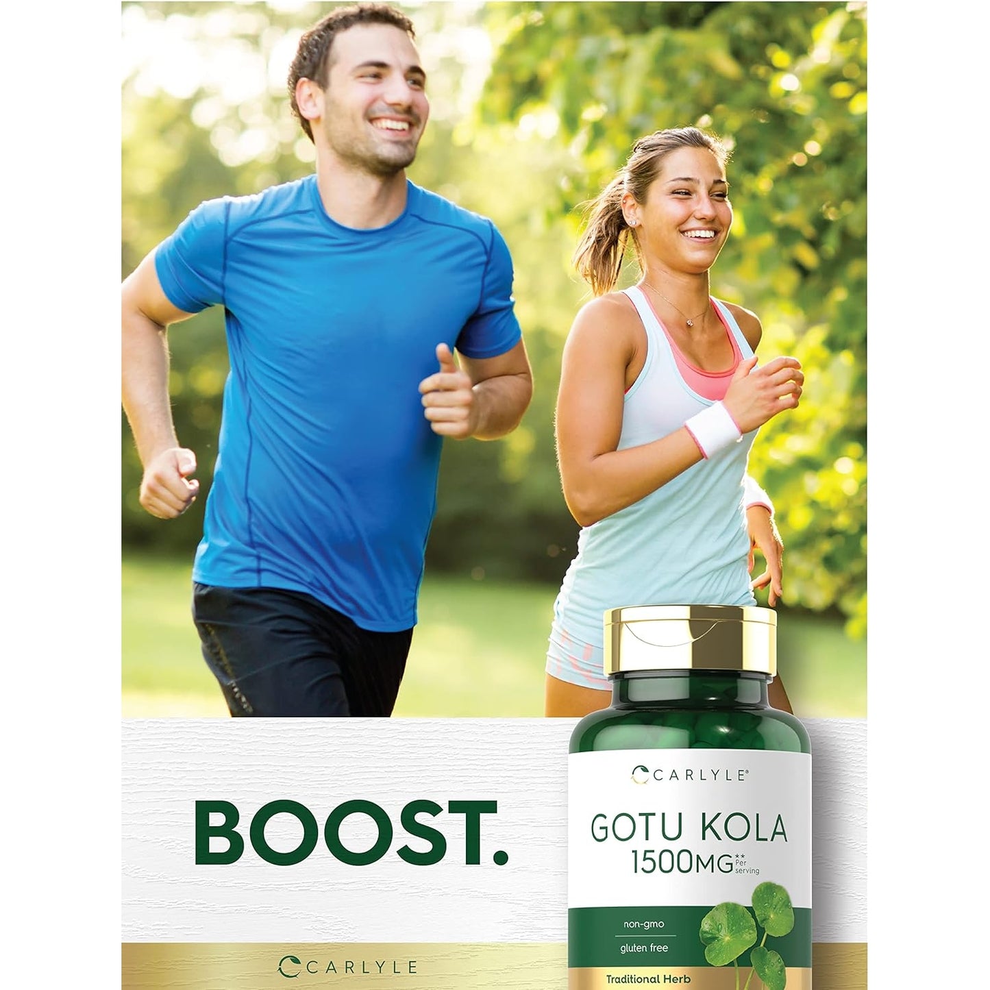 Carlyle Gotu Kola Capsules 1500mg | 180 Count | Non-GMO, Gluten Free | Traditional Herb Extract - Medaid
