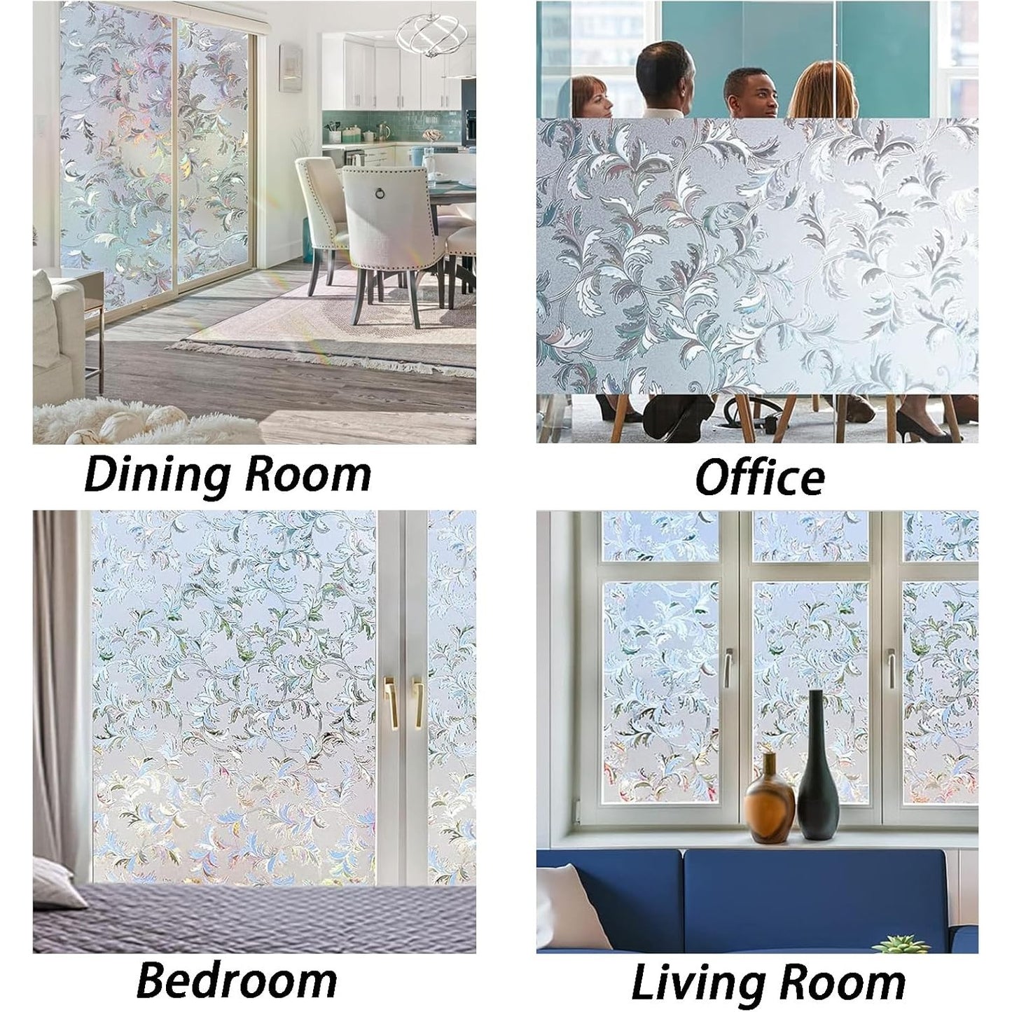 Frosted Stained Glass Window Film | Decorative PVC Privacy Cling | Non-Adhesive Static Design | Easy Installation | Enhance Home Décor | Size: 60 x 200cm - Medaid