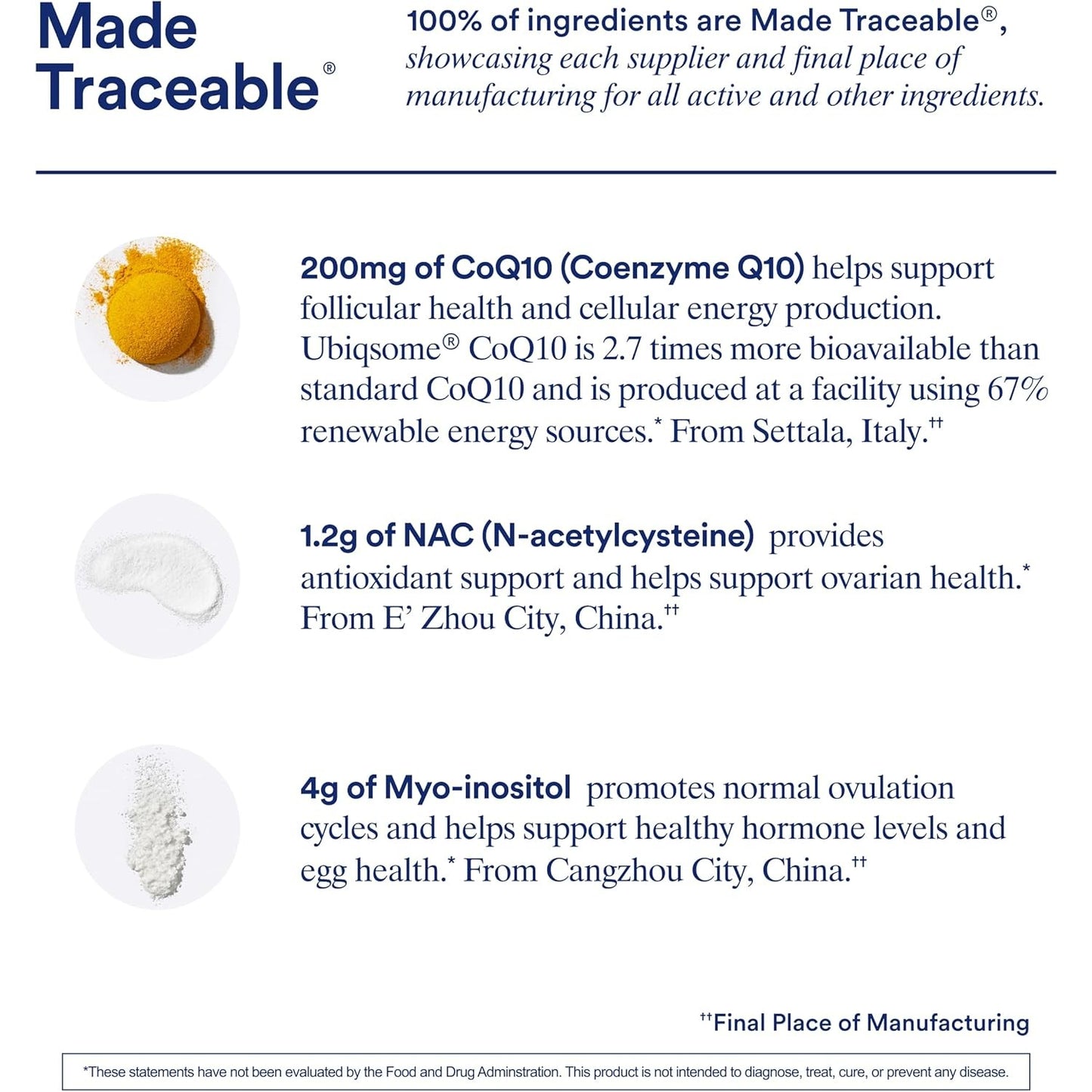 Ritual Fertility Support Supplement 3-in-1 Drink-Mix Formulated to Support Conception Outcomes with Clinically-Studied Ingredients (CoQ10, NAC, Myo-Inositol) and Designed with an OB/GYN. 60 Servings.* - Medaid